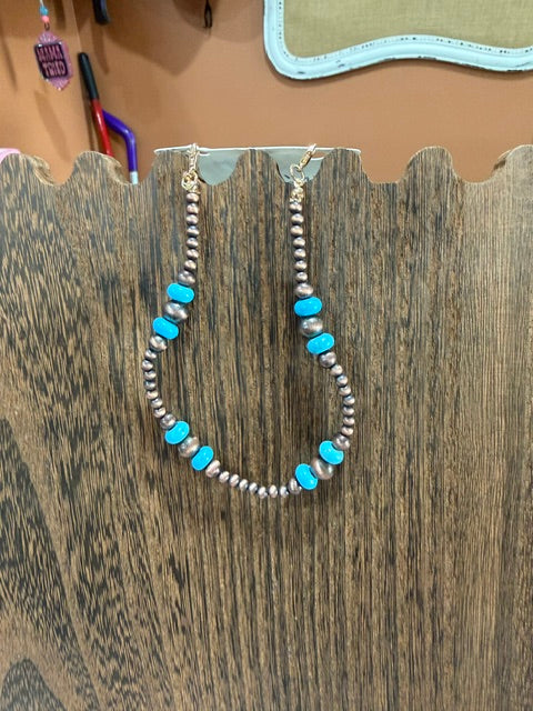 Copper and Turquoise Hat Chain