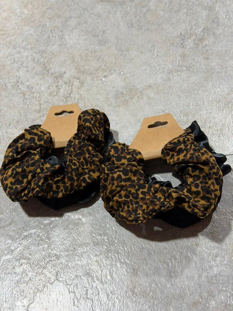 Cheetah/Black Hair Scrunchie