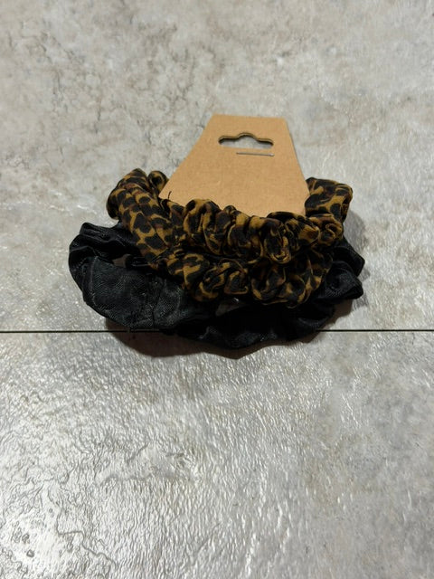 Cheetah/Black 4pk Scrunchie