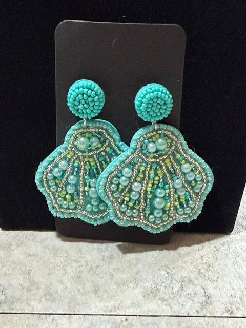 Beaded Seashell Earrings