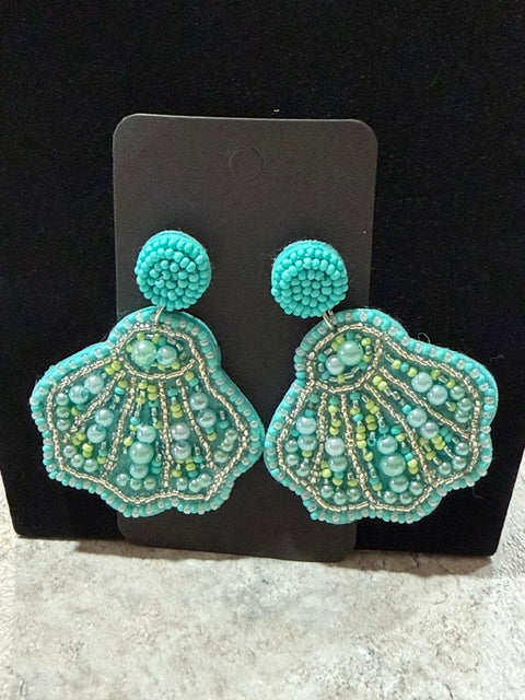 Beaded Seashell Earrings