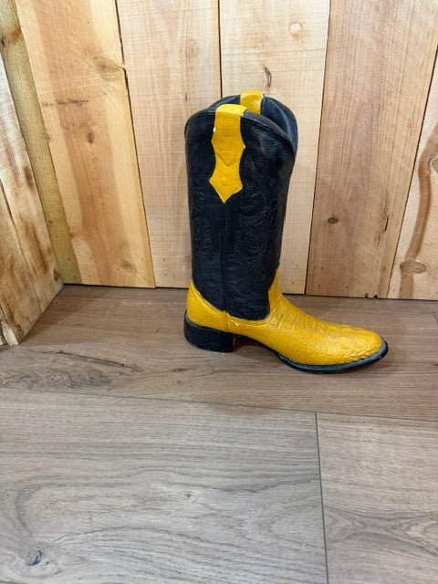 Cowboy Boot-Black/Yellow
