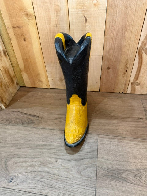 Cowboy Boot-Black/Yellow