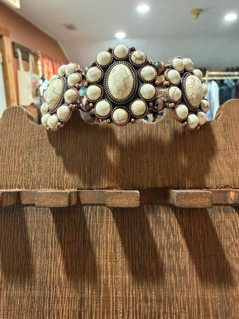 Howlite Copper Stretch Bracelet