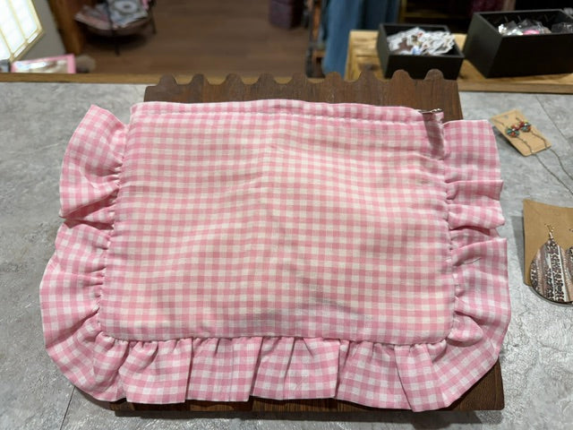 Pink Gingham Cosmetic Pouch