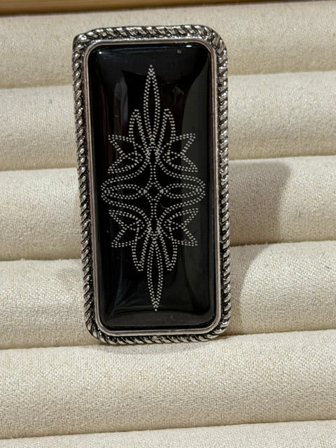 Boot Stitch Bar Ring