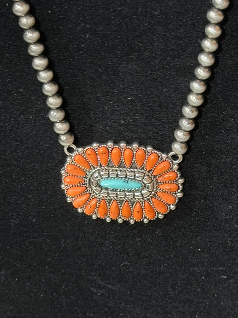 Orange Pendant Necklace