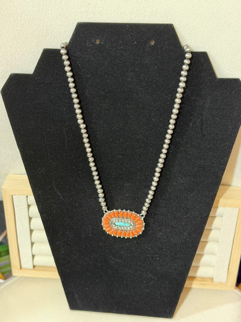 Orange Pendant Necklace