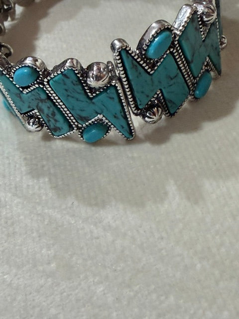 Lightning Bolt Turq Bracelet
