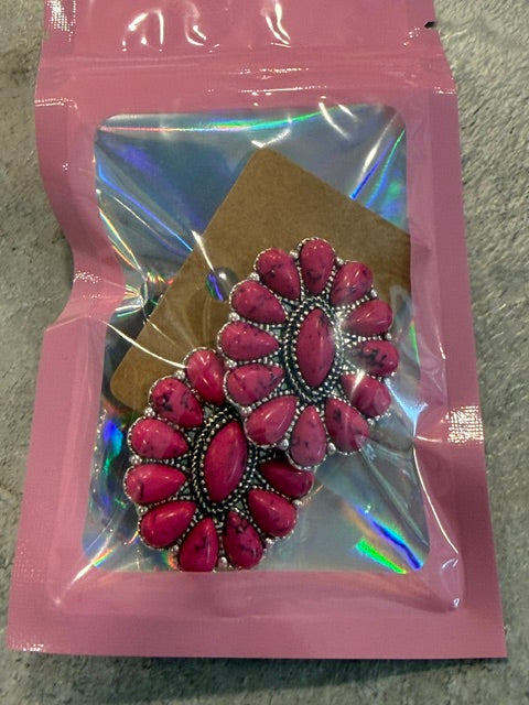 Hot Pink Concho Earrings