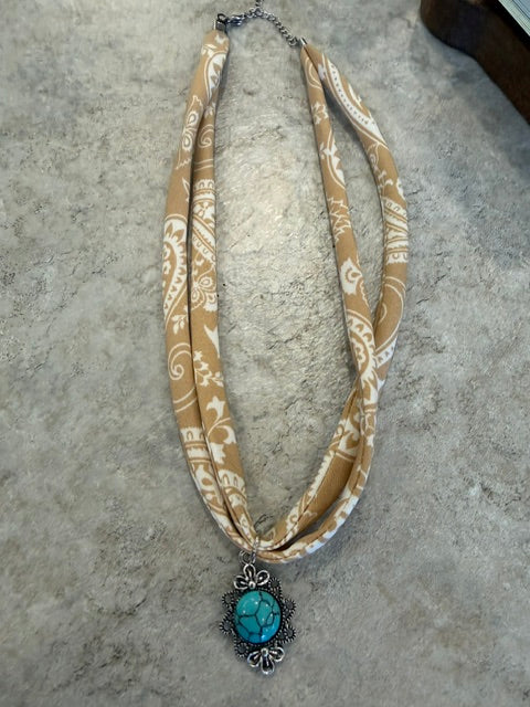 Bandana Necklace: Tan