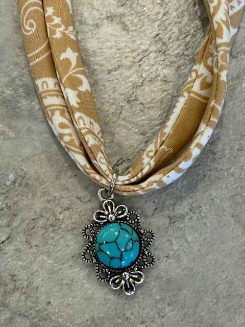 Bandana Necklace: Tan