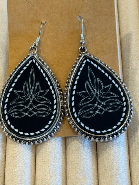 Large Boot Stitch Earrings