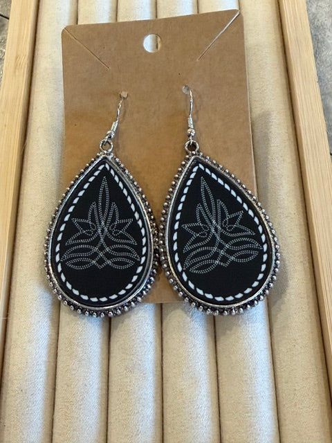 Large Boot Stitch Earrings