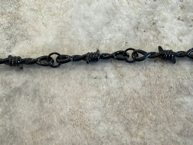 BLACK BARBED WIRE HAT CHAIN