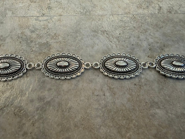 SILVER CONCHO HAT CHAIN