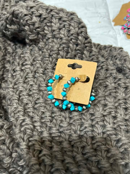 Chunky Turquoise Hoops