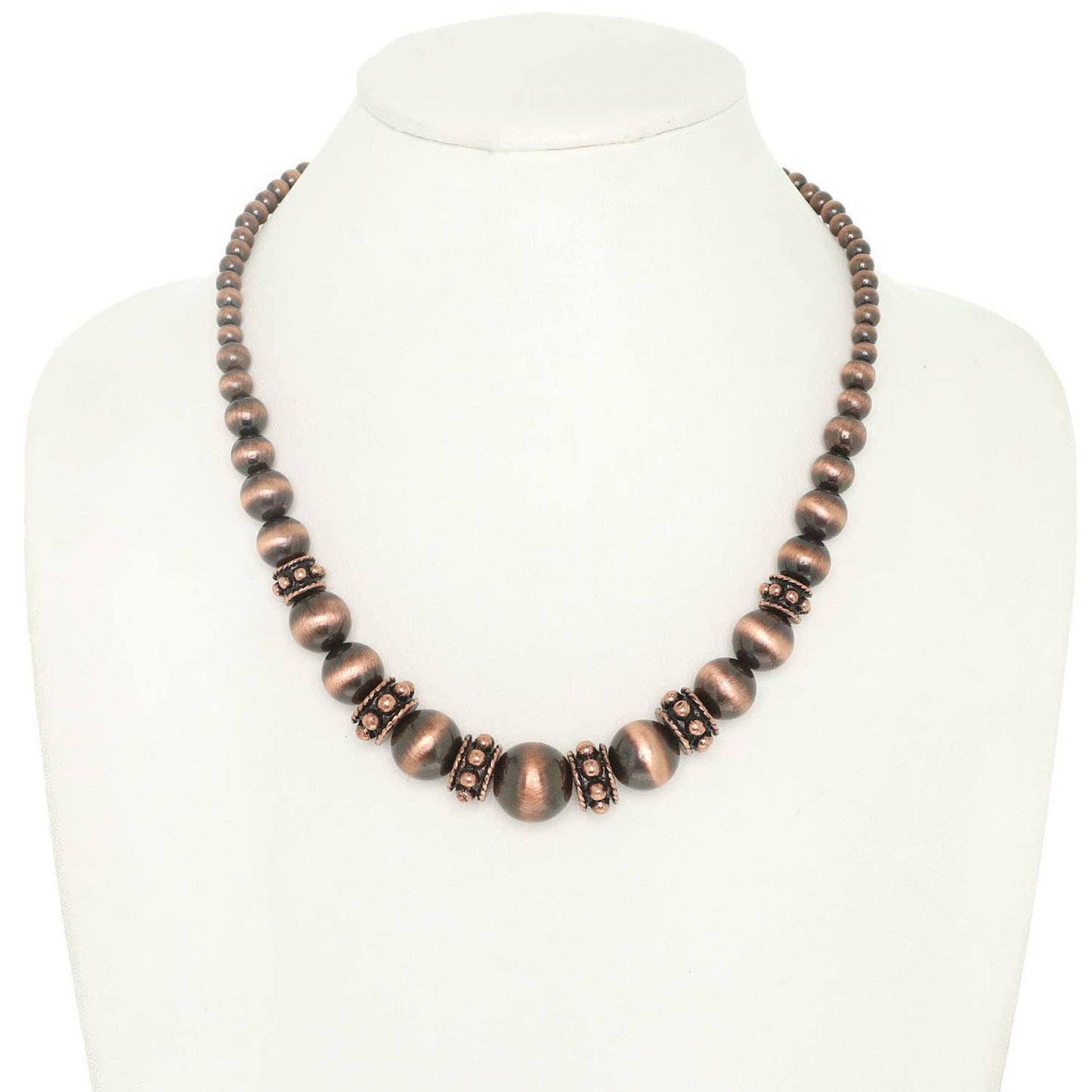 Beaded Necklace with Rhinestone Spacers
