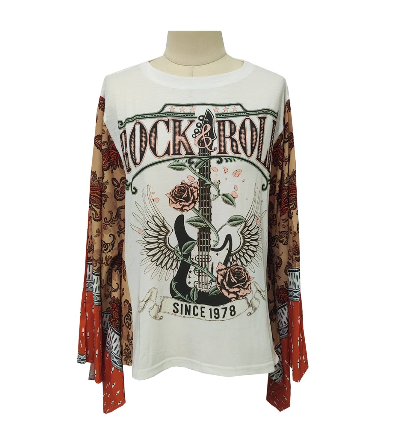 Western Horses Country Rock Graphic Kimono Sleeves Tees: NO03 / M