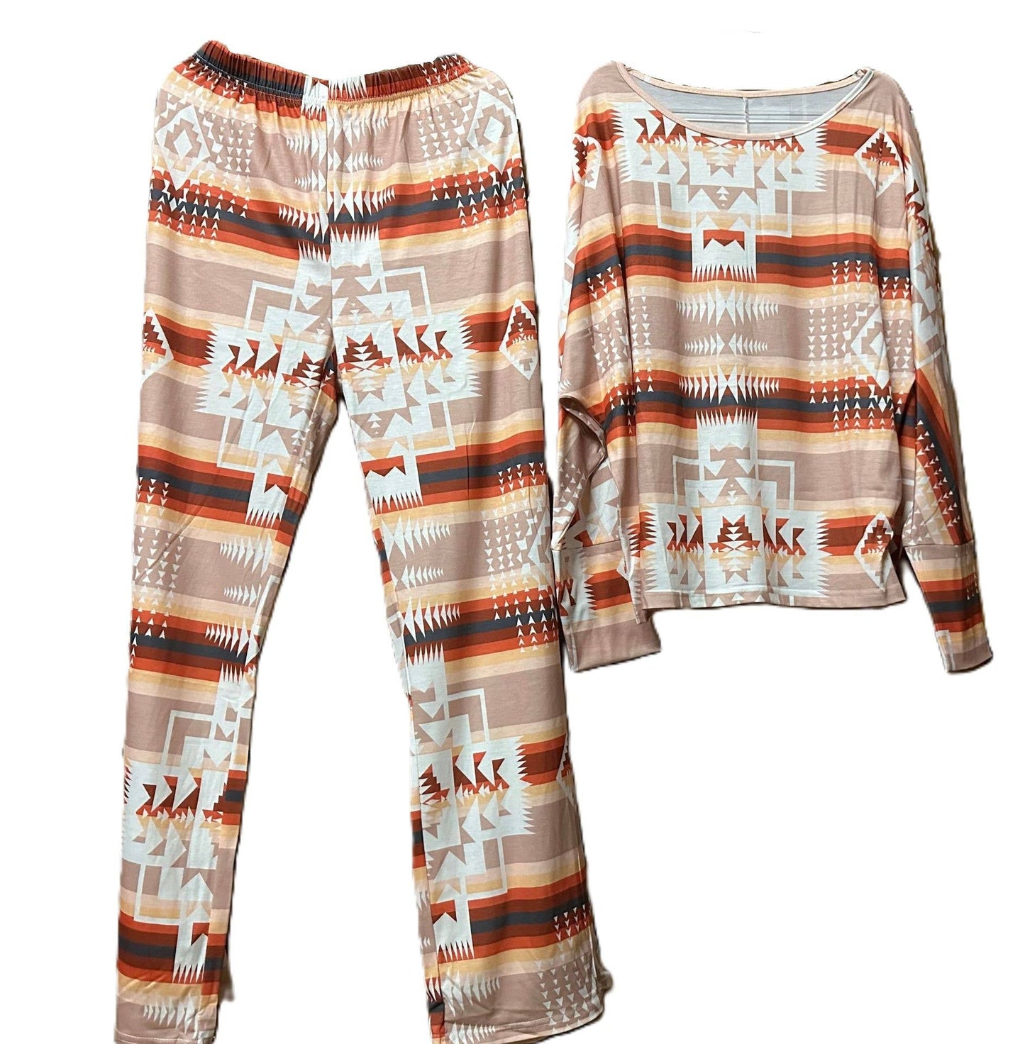 Aztec Print Loungewear Casual Two-Piece Set