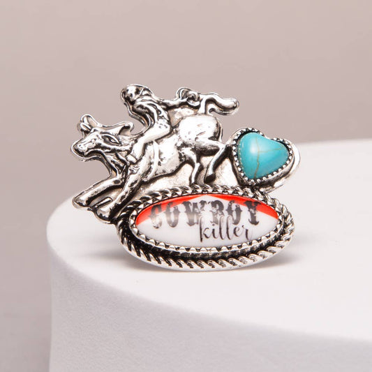 Cowboy Killer Horse Riding Cowboy Cuff Ring