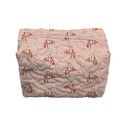 Casey Cowgirl Patchwork Rose Makeup Bag: Large