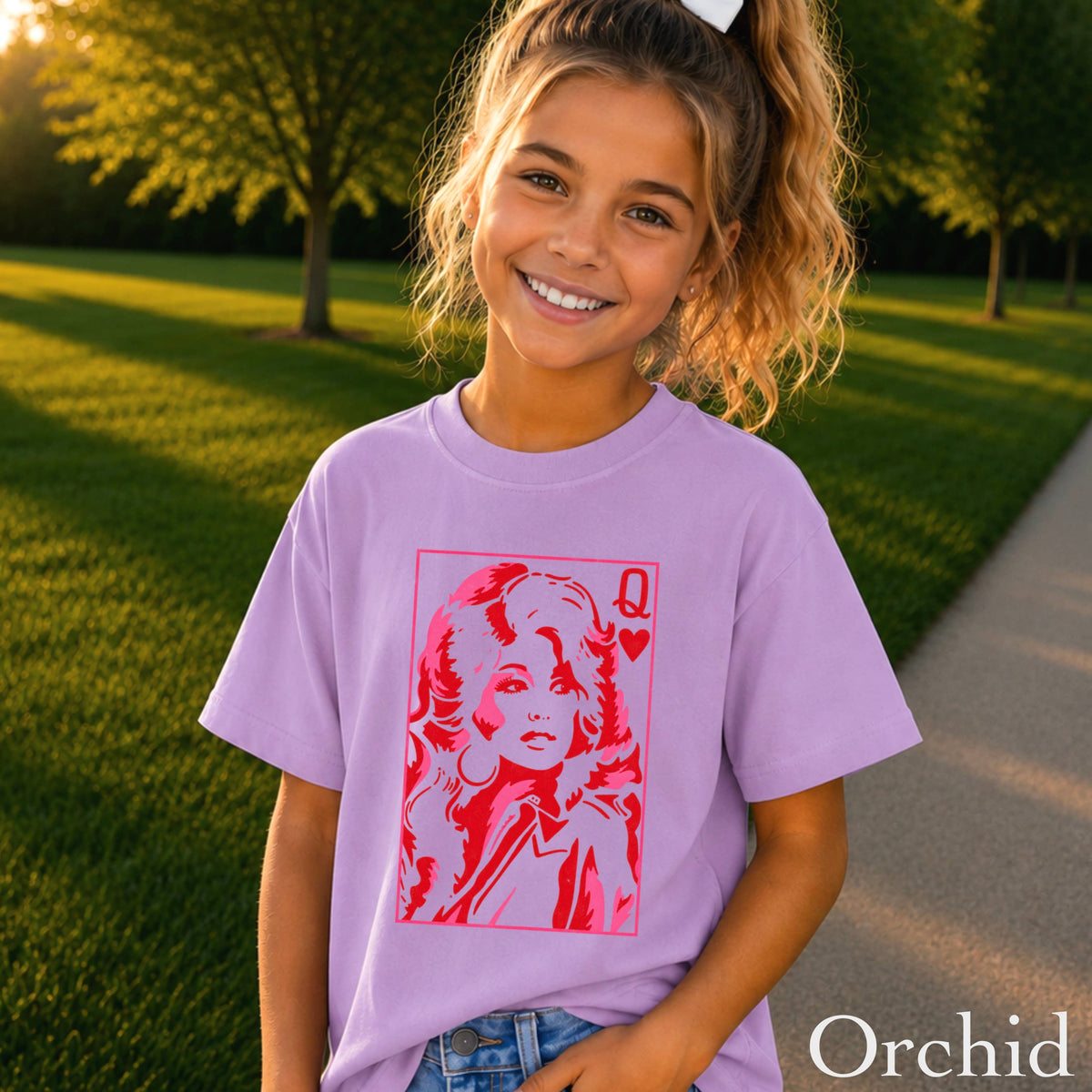 Doll Queen Of Hearts Youth Kids Comfort Color T-Shirt : Pepper / XL (18)