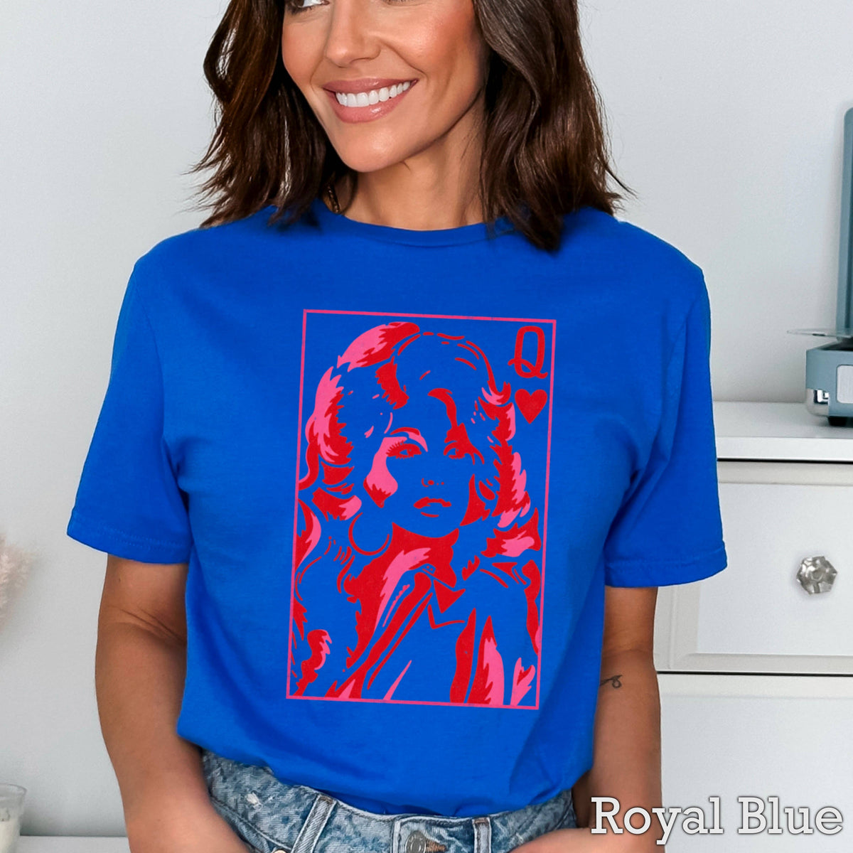 Doll Queen Of Hearts Women’s Graphic T-Shirt | Gildan : White / 2XL