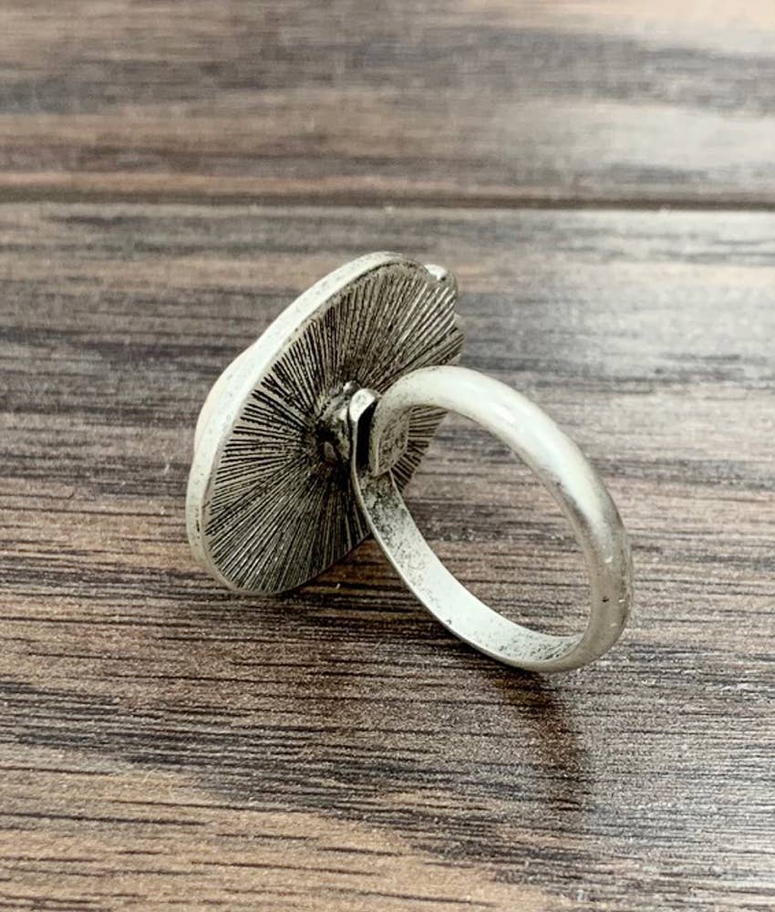 Antiqued White Turquoise Ring