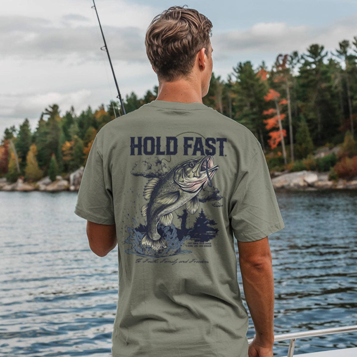 Men's Fishing T-Shirt: Sage