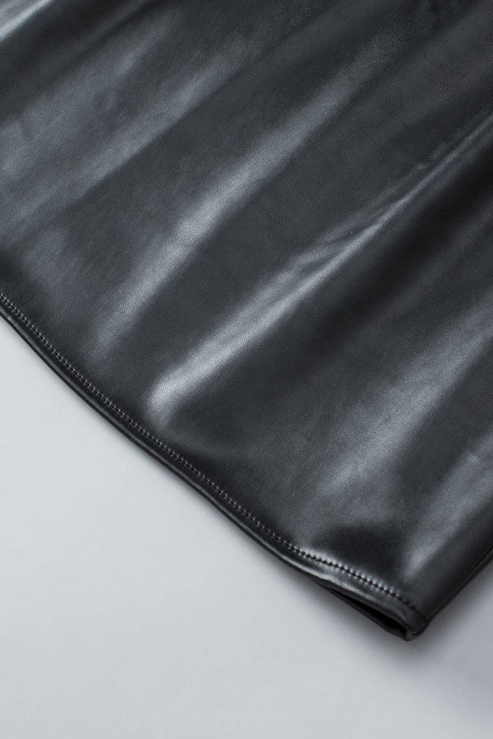 Black Faux Leather Tank