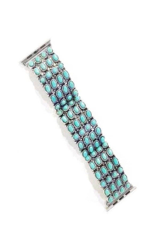 TURQUOISE STONE STRETCH APPLE WATCH BAND