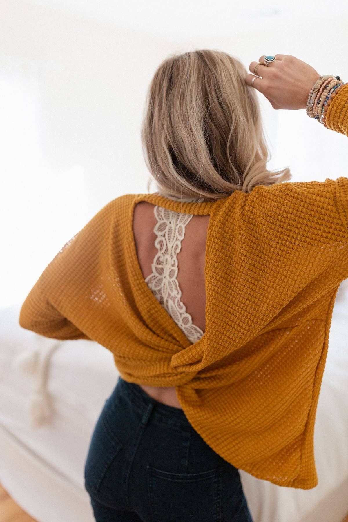 Open Back Knit Top
