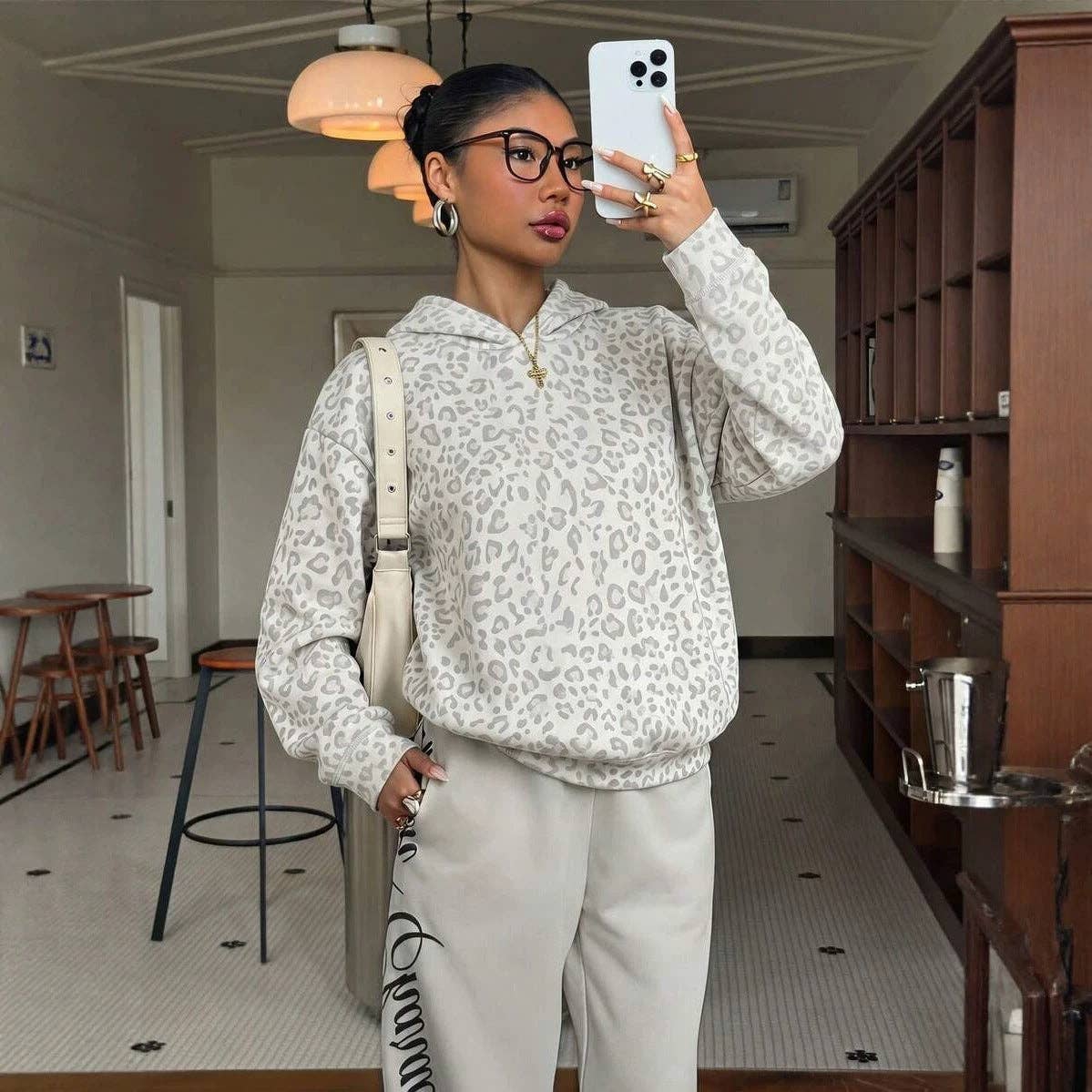 Oversized Leopard Hoodie