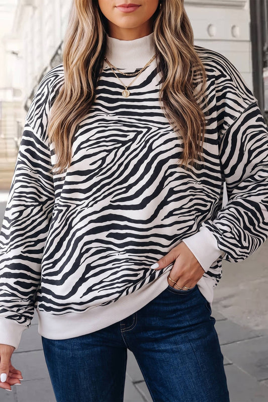 Zebra Print Mockneck