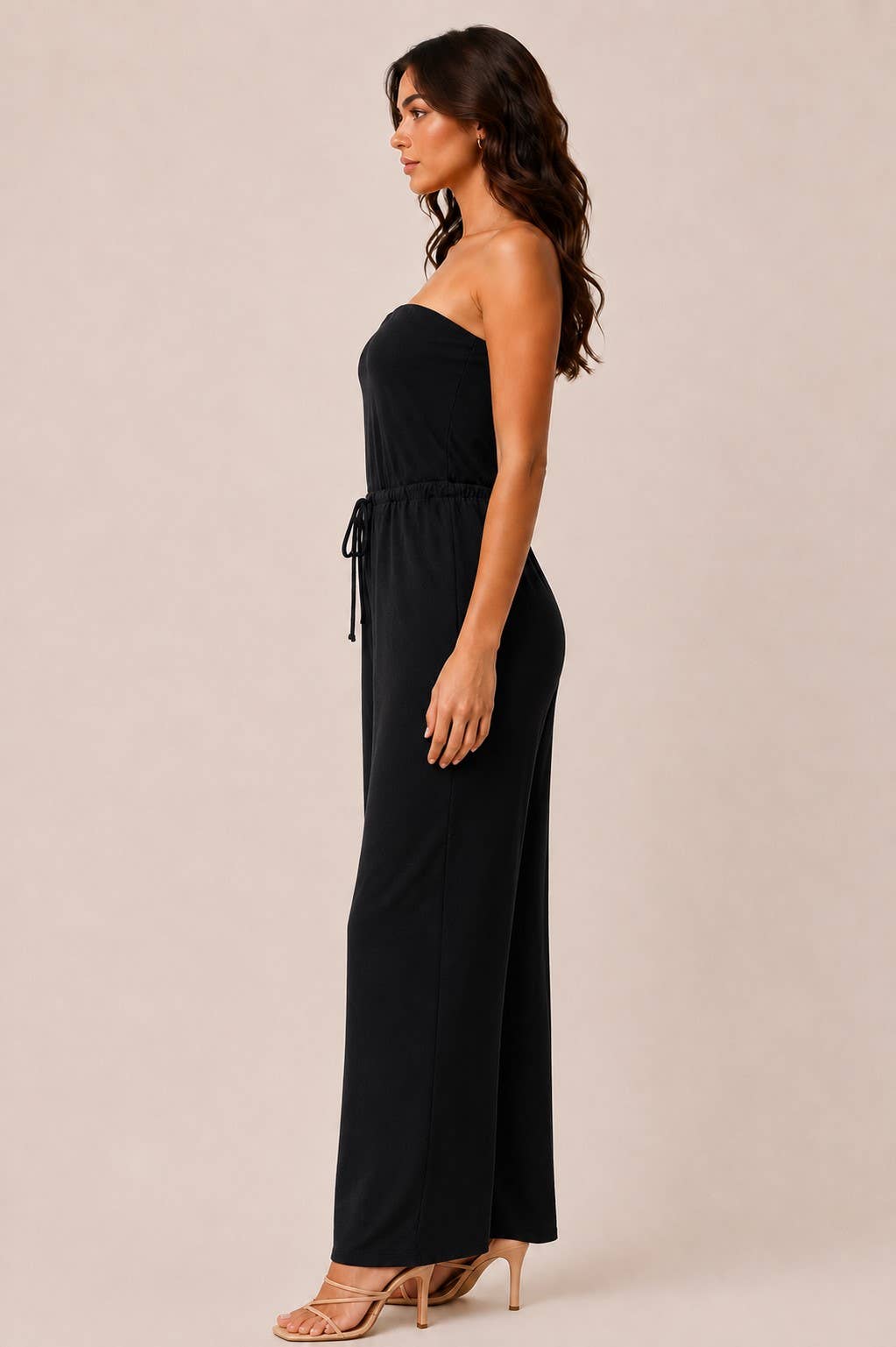WIDE LEG TUBE TOP JUMPSUIT