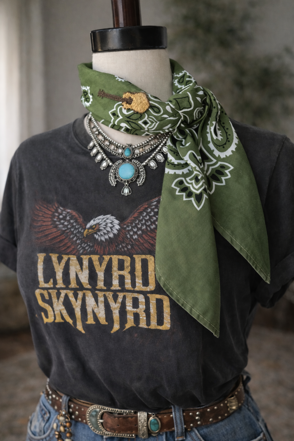 Hand Embroidered Guitar Wild Rag