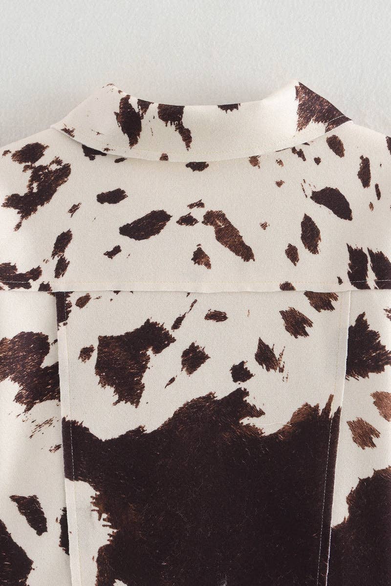 Chic Button-Front Printed Jacket