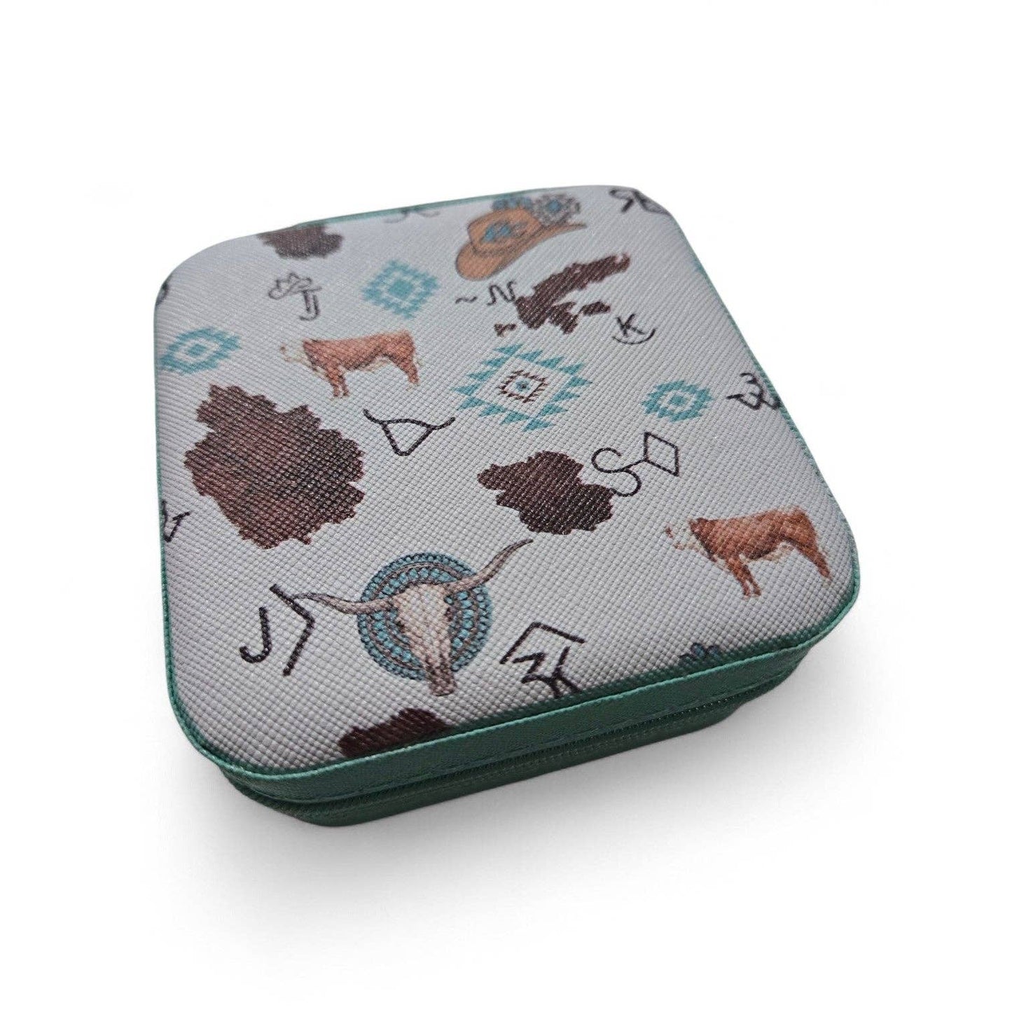 Travel Jewelry Case Western Elevated Edition: Turquoise Rodeo Icons