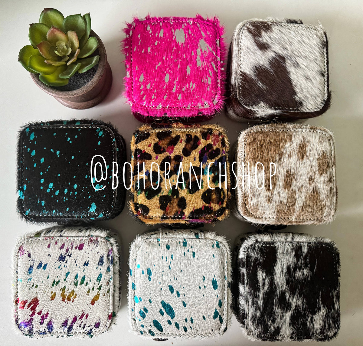 COWHIDE JEWELRY BOX