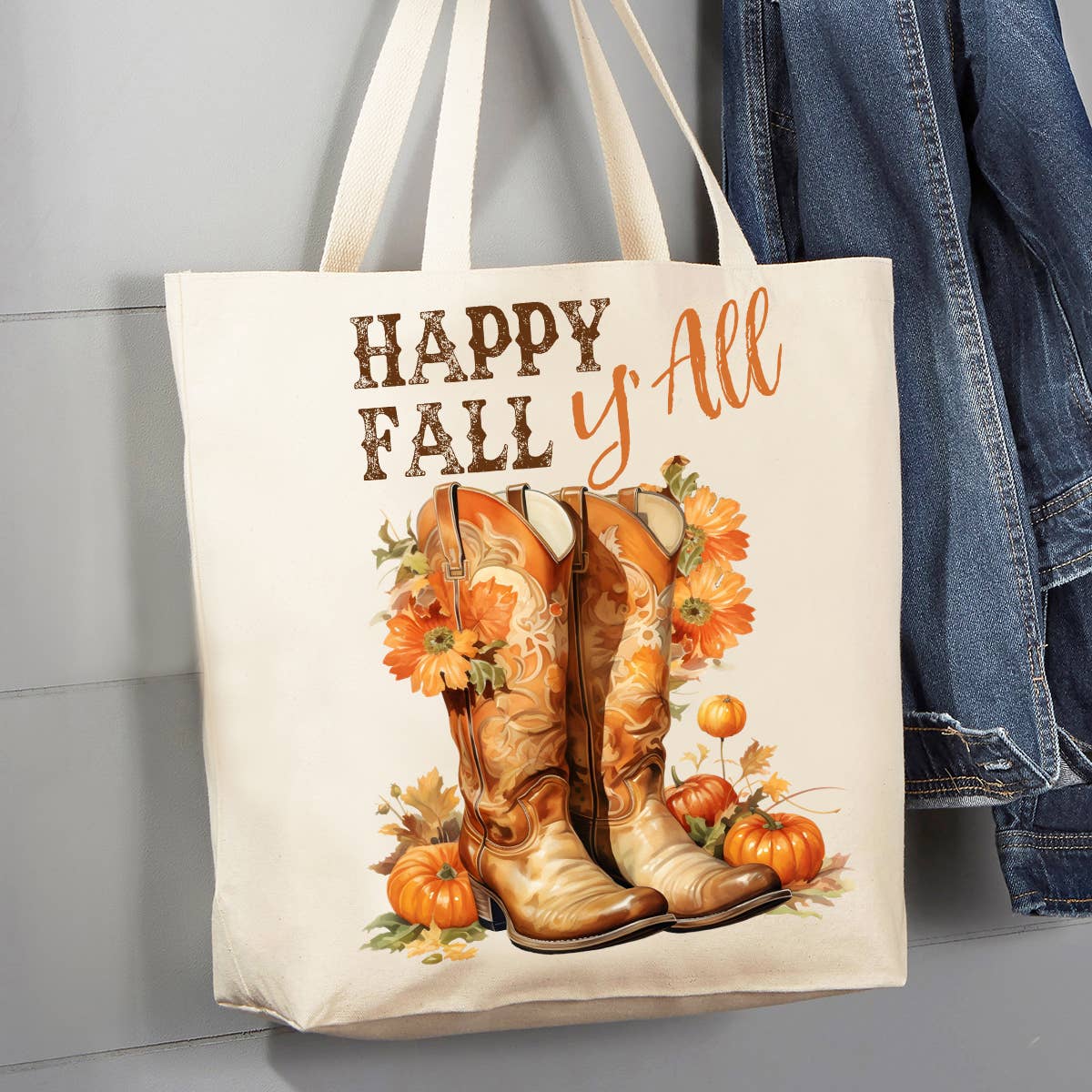 Happy Fall Y'all Canvas Tote