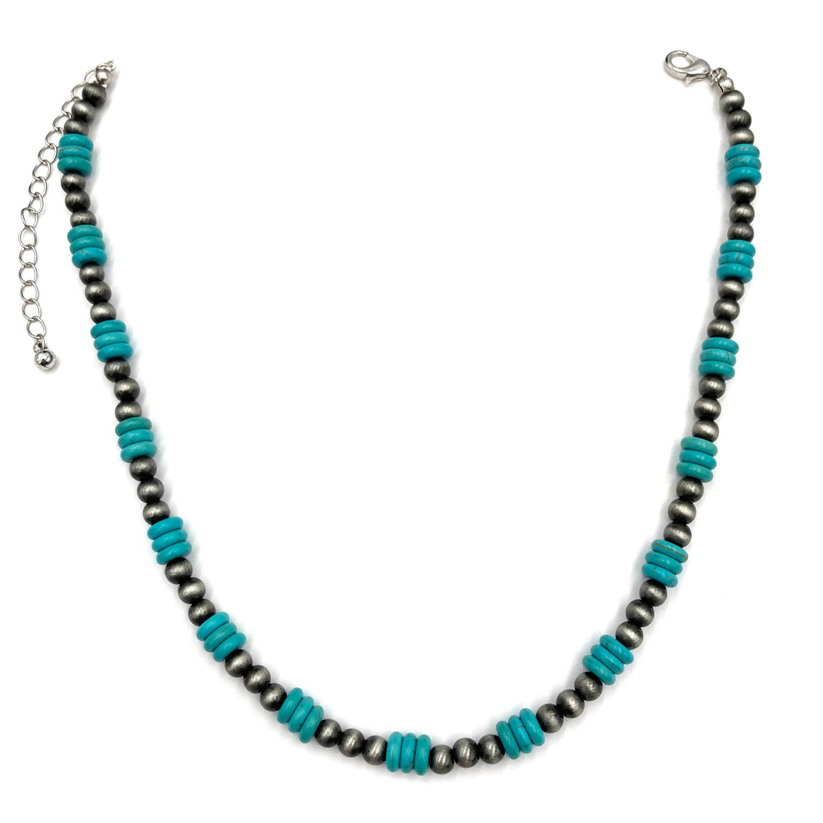 Southwestern Beads Collar Necklace: Turquoise