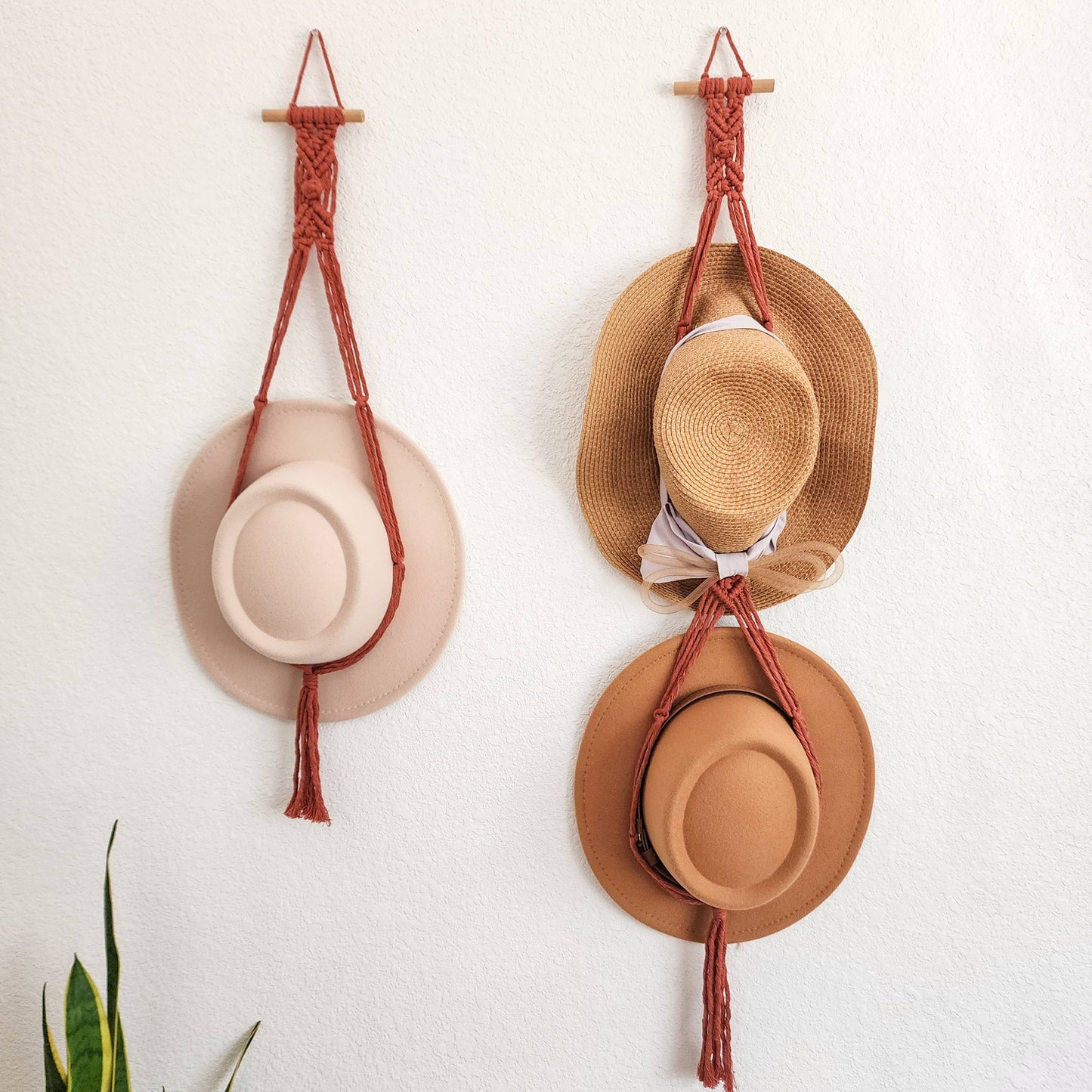 Macrame Double Hat Hanger
