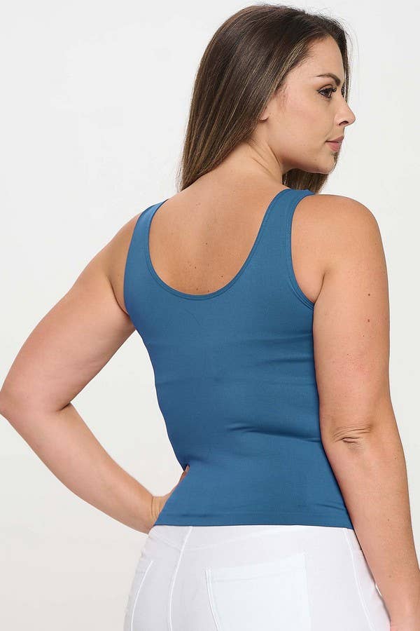 Reversible Seamless Tank: White / Plus