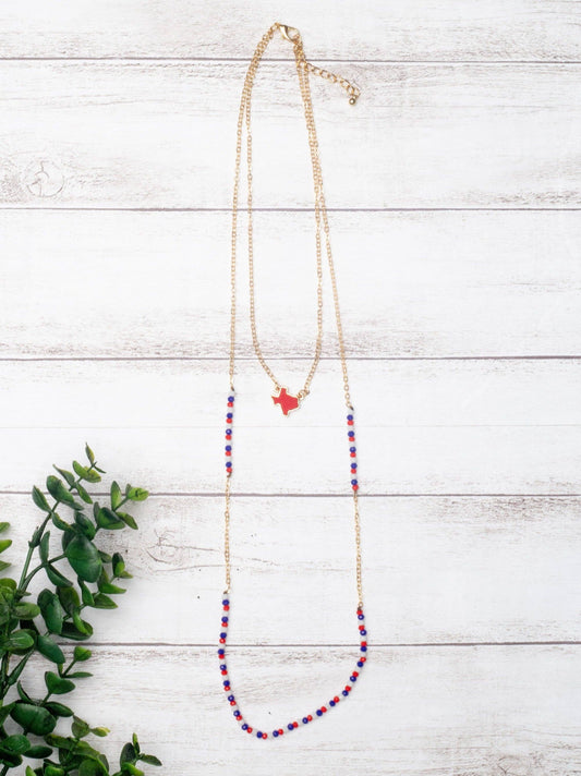 PATRIOTIC TEXAS LAYERED PENDANT