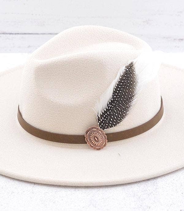 Concho Feather Hat Pin