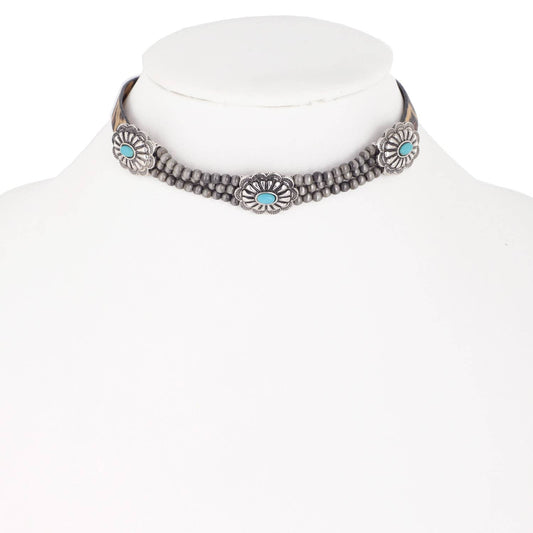 Concho Navajo Pearl Choker