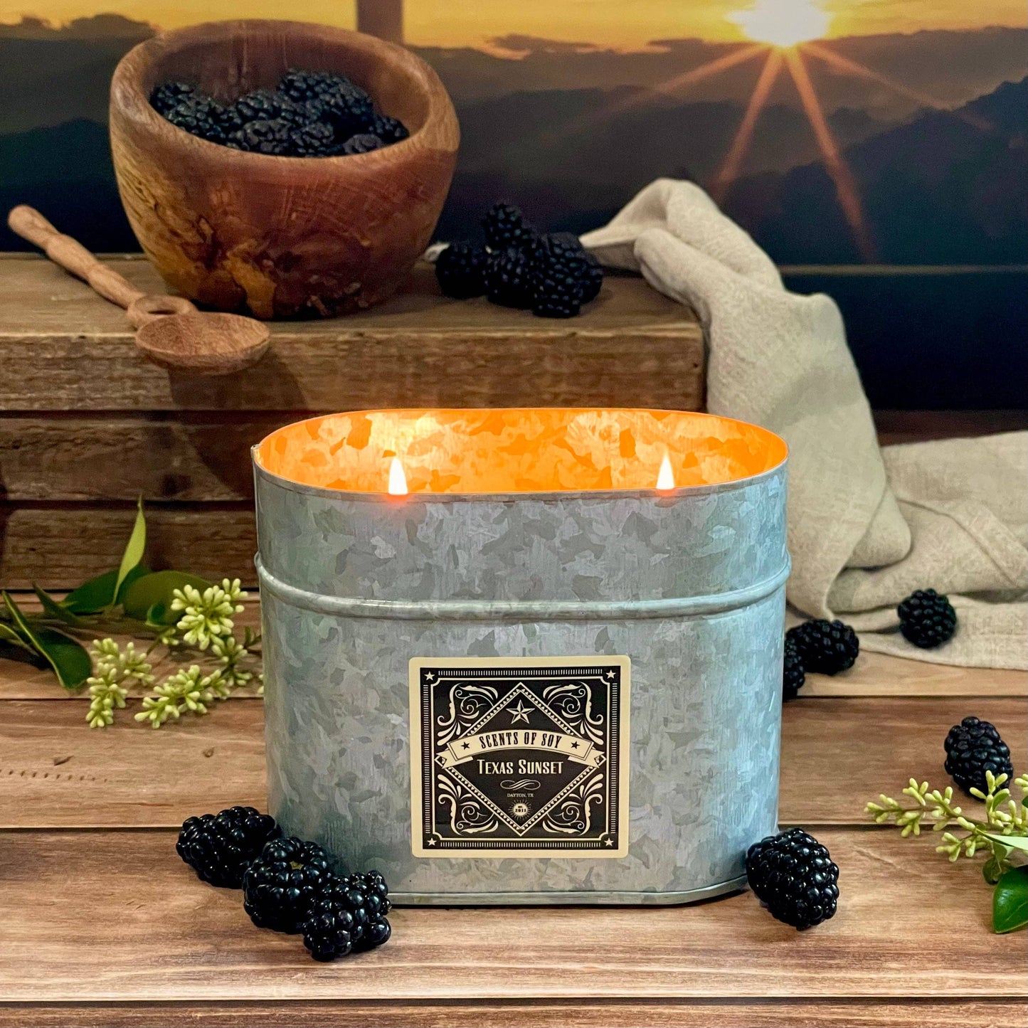 Texas Sunset Galvanized Soy Candle