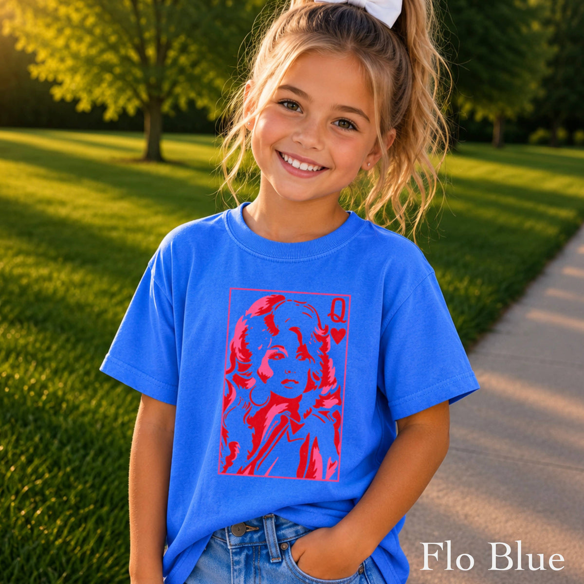 Doll Queen Of Hearts Youth Kids Comfort Color T-Shirt : Pepper / Medium (10-12)