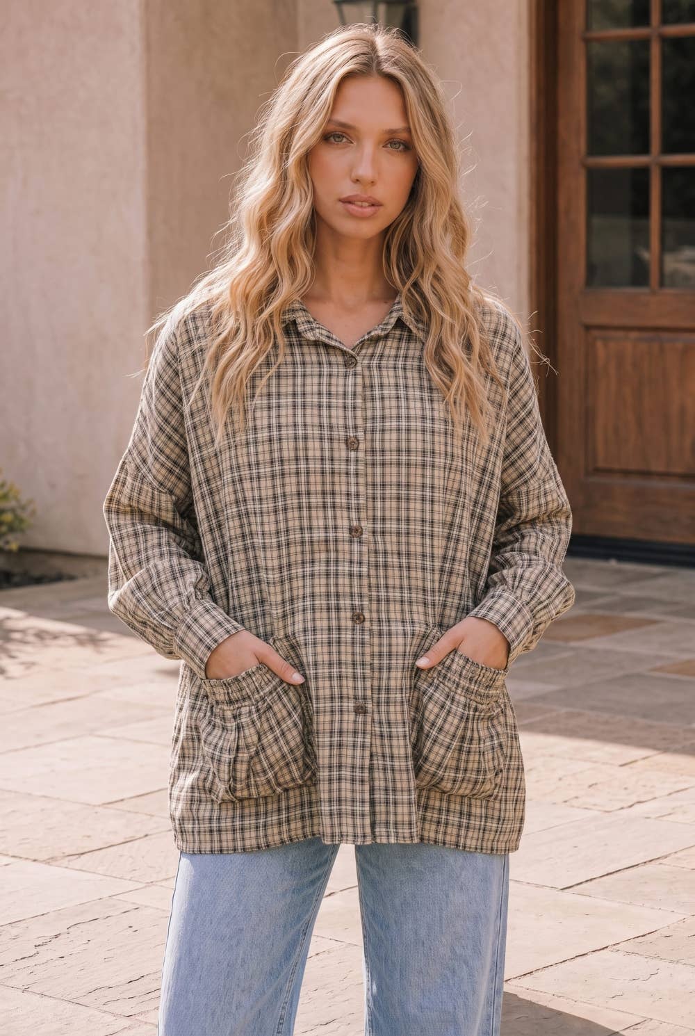 BUTTON DOWN PLAID SHIRT